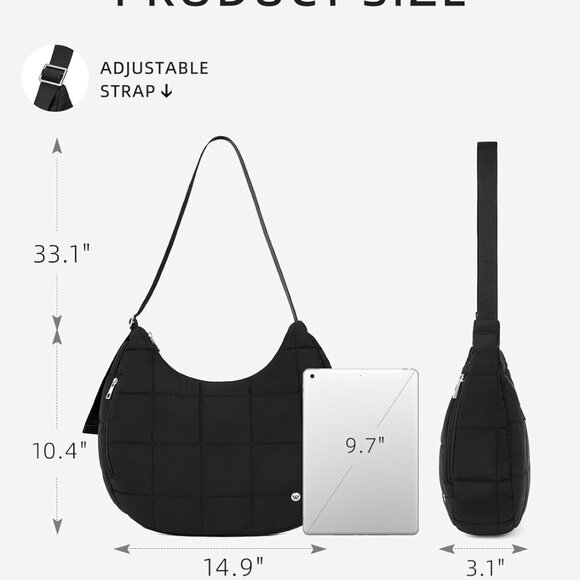 Luxury Quilted Puffer Shoulder Bag - Organized & Comfortable Design for Women - Picture 2 of 7